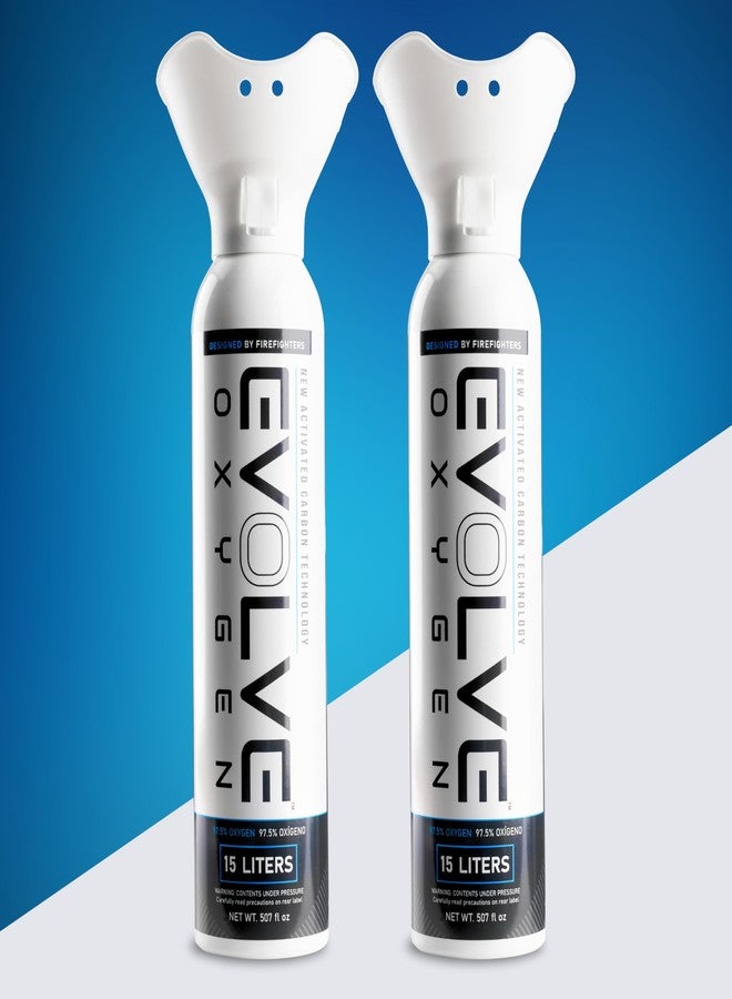 إيفولف عبوة أكسجين نقي من إيفولف سعة 15 لترًا مع كوب تنفس | عبوة أكسجين محمولة | مثالية للاستخدام المنزلي والأنشطة الخارجية | مصممة من قبل رجال الإطفاء | صنع في الولايات المتحدة الأمريكية | عبوة من قطعتين - Image 2